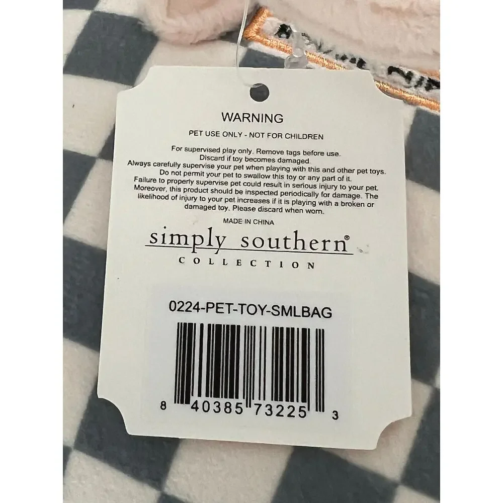Simply Southern Doggy Purse Squeaky Toy Boujie Puppie Cutest Ever NWT Dogs